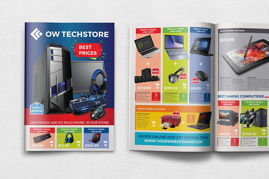 Computers and Electronics Products Catalog Brochure Template - 12 Pages
