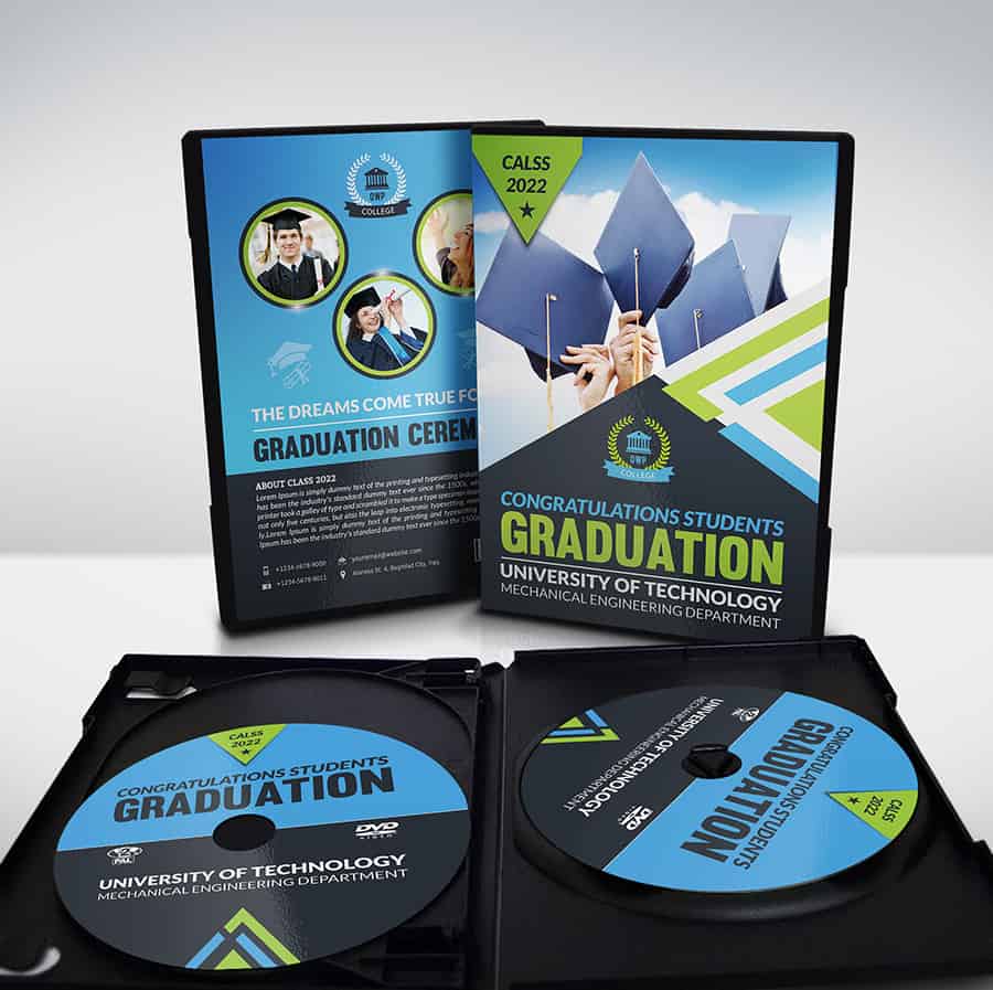 Graduation Ceremony DVD Cover and Label Template